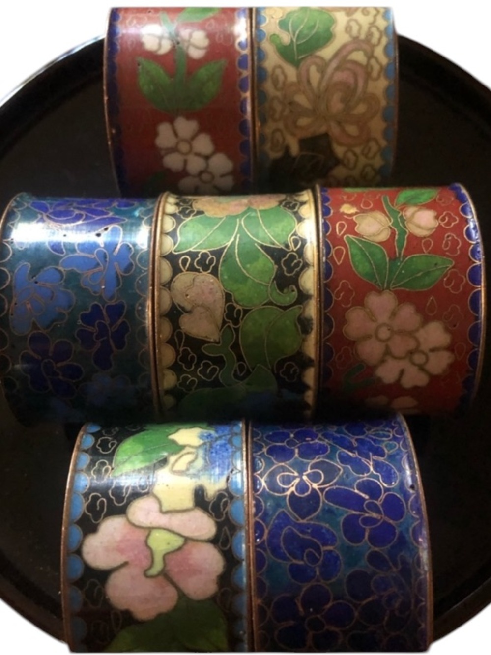 Vintage Cloisonné Napkin Rings